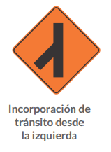 Incorporación de tránsito desde la izquierda